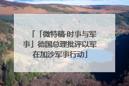 「微特稿·时事与军事」德国总理批评以军在加沙军事行动