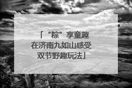 “粽”享童趣 在济南九如山感受双节野趣玩法