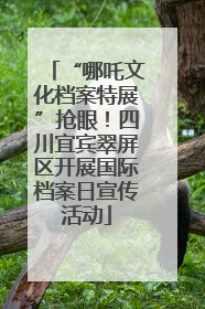“哪吒文化档案特展”抢眼！四川宜宾翠屏区开展国际档案日宣传活动