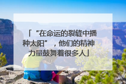 “在命运的裂缝中播种太阳”，他们的精神力量鼓舞着很多人