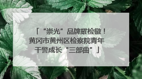 “崇光”品牌耀检徽！黄冈市黄州区检察院青年干警成长“三部曲”