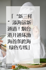 “新三样”添海运新通道！烟台港开通环渤海首条跨海绿色专线