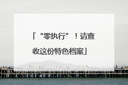 “零执行”！请查收这份特色档案