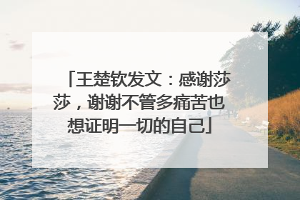 王楚钦发文：感谢莎莎，谢谢不管多痛苦也想证明一切的自己