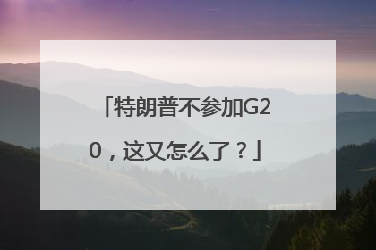 特朗普不参加G20，这又怎么了？