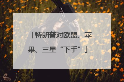 特朗普对欧盟、苹果、三星“下手”