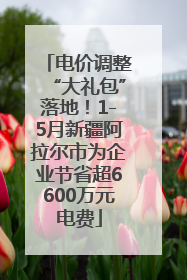电价调整“大礼包”落地！1-5月新疆阿拉尔市为企业节省超6600万元电费