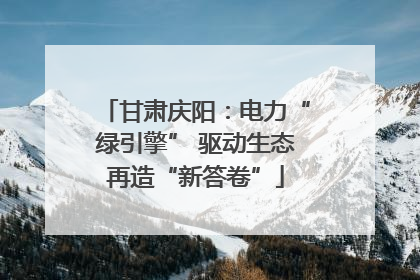 甘肃庆阳：电力“绿引擎” 驱动生态再造“新答卷”