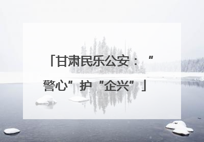甘肃民乐公安：“警心”护“企兴”