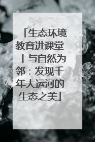 生态环境教育进课堂丨与自然为邻：发现千年大运河的生态之美