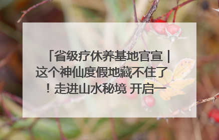 省级疗休养基地官宣｜这个神仙度假地藏不住了！走进山水秘境 开启一场野奢度假之旅！