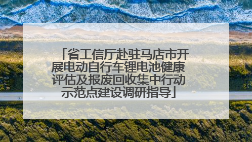 省工信厅赴驻马店市开展电动自行车锂电池健康评估及报废回收集中行动示范点建设调研指导