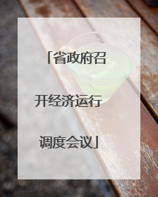 省政府召开经济运行调度会议