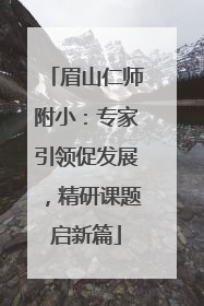 眉山仁师附小：专家引领促发展，精研课题启新篇