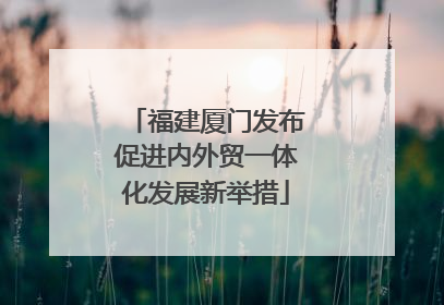 福建厦门发布促进内外贸一体化发展新举措