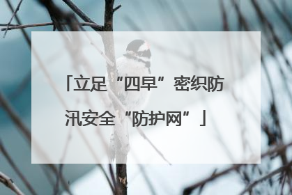 立足“四早”密织防汛安全“防护网”
