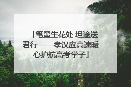 笔墨生花处 坦途送君行——孝汉应高速暖心护航高考学子
