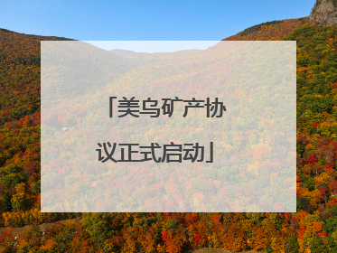 美乌矿产协议正式启动