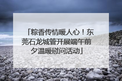 粽香传情暖人心！东莞石龙城管开展端午前夕温暖慰问活动