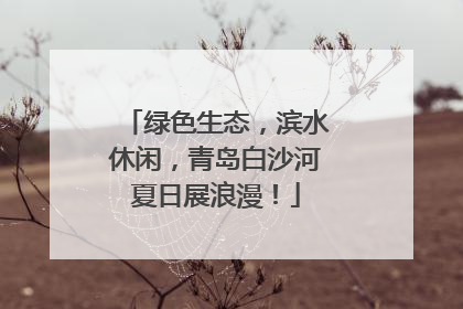 绿色生态，滨水休闲，青岛白沙河夏日展浪漫！