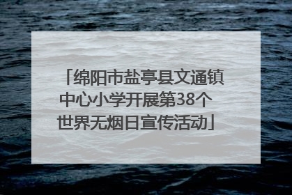 绵阳市盐亭县文通镇中心小学开展第38个世界无烟日宣传活动