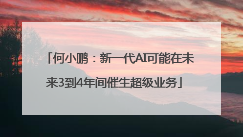何小鹏：新一代AI可能在未来3到4年间催生超级业务
