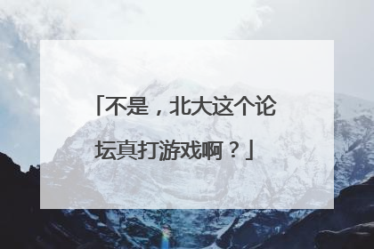 不是，北大这个论坛真打游戏啊？