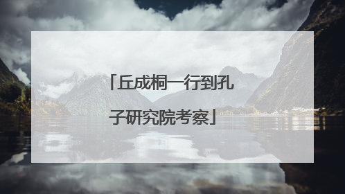 丘成桐一行到孔子研究院考察