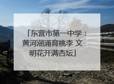 东营市第一中学：黄河潮涌育桃李 文明花开满杏坛