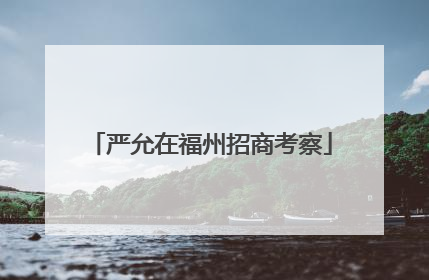 严允在福州招商考察
