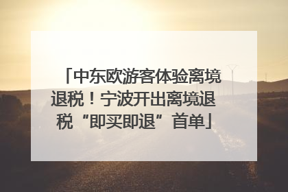 中东欧游客体验离境退税！宁波开出离境退税“即买即退”首单