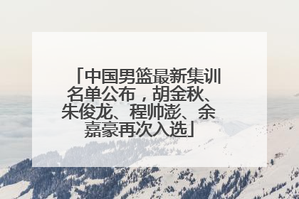 中国男篮最新集训名单公布，胡金秋、朱俊龙、程帅澎、余嘉豪再次入选