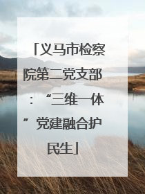 义马市检察院第二党支部：“三维一体”党建融合护民生