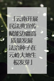 云南开展民法典宣传赋能边疆高质量发展 法治种子在云岭大地生根发芽