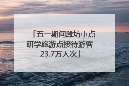 五一期间潍坊重点研学旅游点接待游客23.7万人次