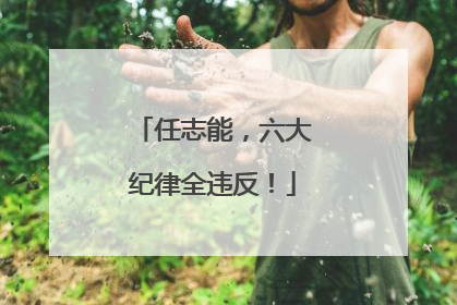 任志能，六大纪律全违反！