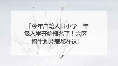 今年户籍人口小学一年级入学开始报名了！六区招生划片表都在这