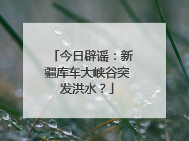 今日辟谣:新疆库车大峡谷突发洪水?