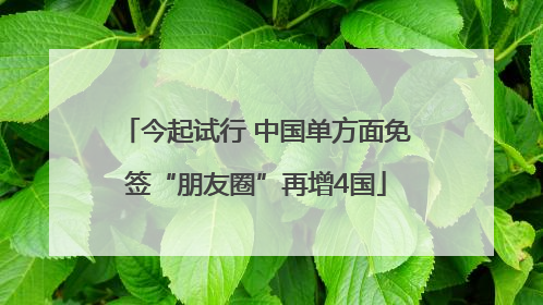今起试行 中国单方面免签“朋友圈”再增4国
