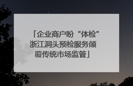 企业商户盼“体检” 浙江洞头预检服务颠覆传统市场监管