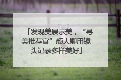 发现美展示美，“寻美推荐官”颜大卿用镜头记录多样美好