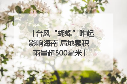 台风“蝴蝶”昨起影响海南 局地累积雨量超500毫米