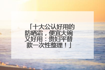 十大公认好用的防晒霜，便宜大碗又好用：贵妇平替款一次性整理！