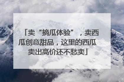 卖“摘瓜体验”，卖西瓜创意甜品，这里的西瓜卖出高价还不愁卖