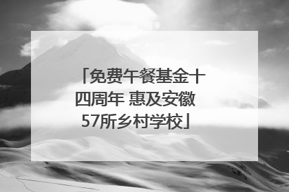 免费午餐基金十四周年 惠及安徽57所乡村学校