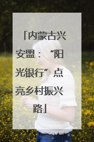 内蒙古兴安盟：“阳光银行”点亮乡村振兴路