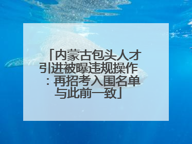 内蒙古包头人才引进被曝违规操作：再招考入围名单与此前一致