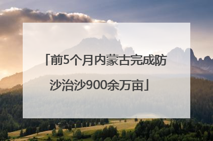 前5个月内蒙古完成防沙治沙900余万亩