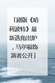 剧版《哈利波特》最新选角出炉，马尔福饰演者公开