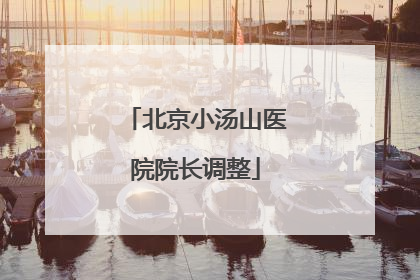北京小汤山医院院长调整